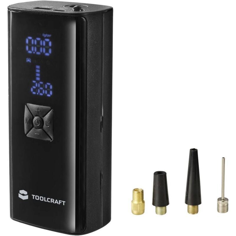 TOOLCRAFT TO-8698626 Compresseur TO-ACP-200 10 bar coupure automatique, écran numérique, clignotant, avec fonction powe