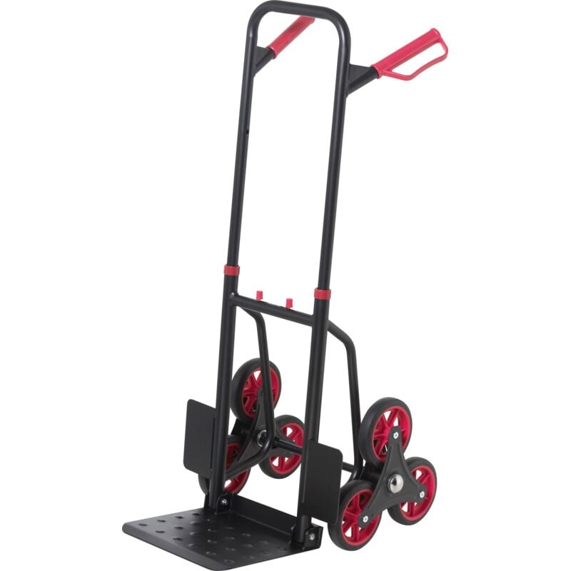 TO-9650166 Diable monte-escalier pliable, réglable en hauteur acier Charge max: 150 kg - Toolcraft