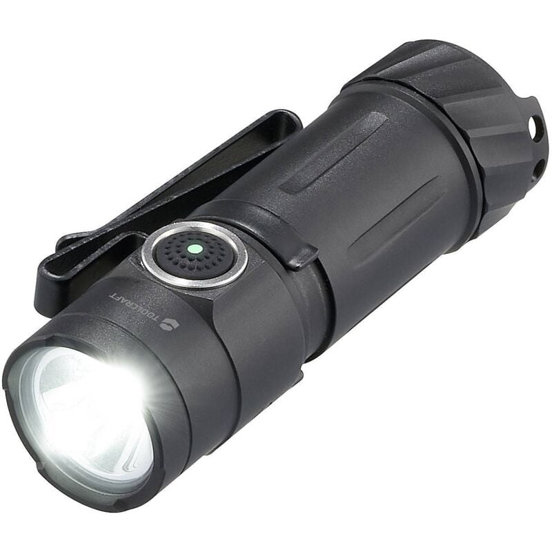 Toolcraft - TO-9664728 Mini lampe de poche réglable, avec clip ceinture, avec fonction d'éclairage d'urgence, avec suppor