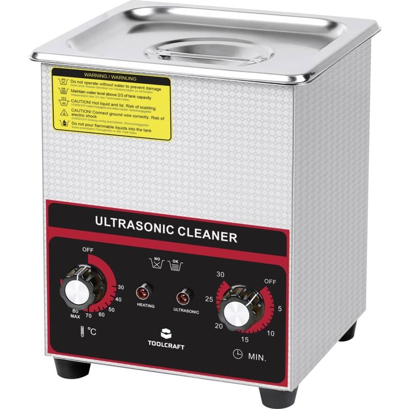 USC-200 Nettoyeur à ultrasons pour bijoux, pour fournitures de bureau, pour l'atelier 160 w 2 l avec chauffag - Toolcraft