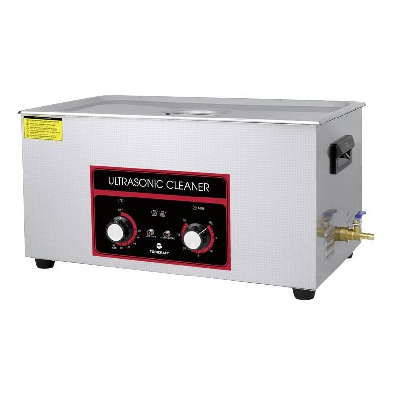 Toolcraft - USC-2200 Nettoyeur à ultrasons pour fournitures de bureau, pour bijoux, pour l'atelier 480 w 22 l avec chauffage, avec panier de