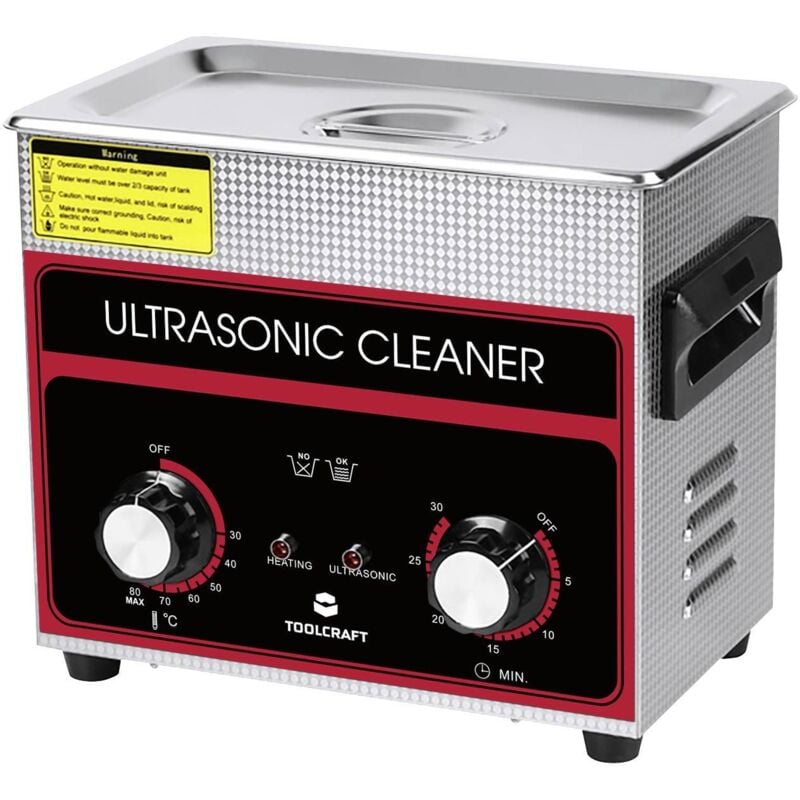 USC-320 Nettoyeur à ultrasons pour bijoux, pour fournitures de bureau, pour l'atelier 280 w 3.2 l avec chauffage, avec panier de nettoyage R525552