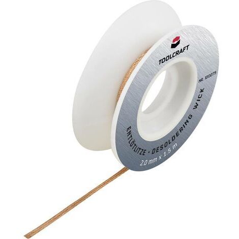 TOOLCRAFT ZD-180 Entlötlitze Länge 1.5 m Breite 3.0 mm Flussmittel getränkt
