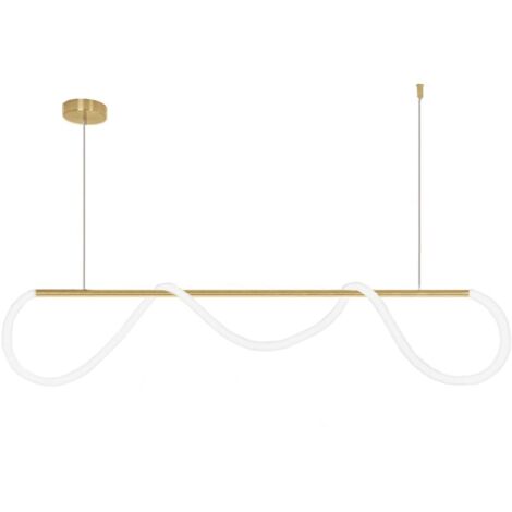 Toolight – Lampe suspendue LED 60W 120x26cm – Métal or – Éclairage réglable pour intérieur moderne – Longue durée de vie - 1-POINTS