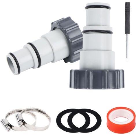 TOOLIVE 2 pièces Adaptateur de tuyau de piscine de rechange pour pompe Intex A, raccord pour tuyau de 32 mm et 38 mm
