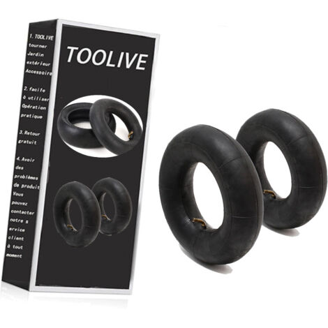 Toolive – Lot de 2 chambres à air 15x6.00-6 – Pneumatique avec valve coudée – Résistance à la perforation – Pour tracteur de pelouse et tondeuse