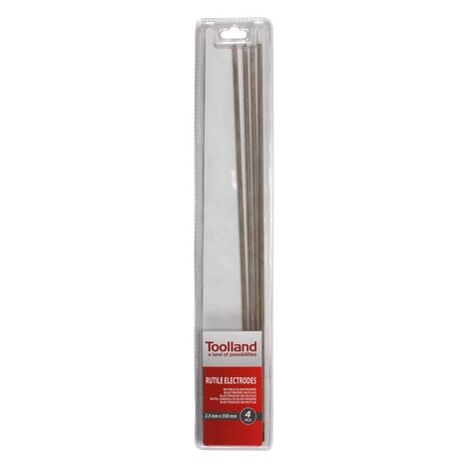 Toolland Ø2.5 x 350 mm Electrodos de soldadura de rutina, ideales para todas las posiciones de soldadura, 4 piezas