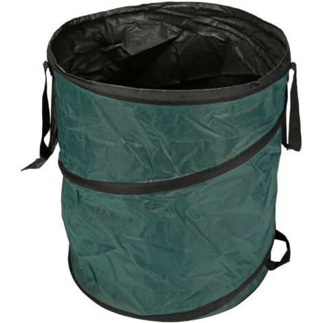 Bolsa De Residuos De Jardín PEREL 150 L | Plegable Con Asas | Verde/Negro | Impermeable