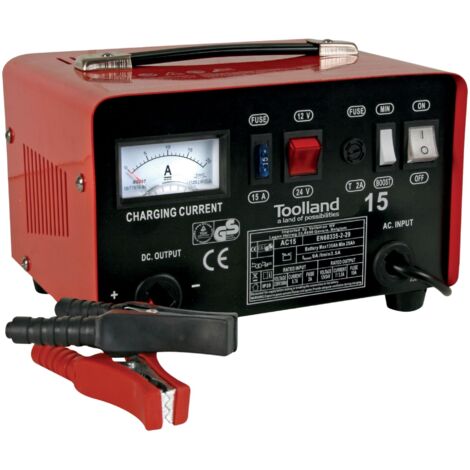 PEREL Toolland Chargeur de batterie voiture, chargeur batterie tondeuse, chargeur batterie tracteur, chargeur 24V chargeur 12V, chargeur moto batterie, rechargeur batterie, 9 A