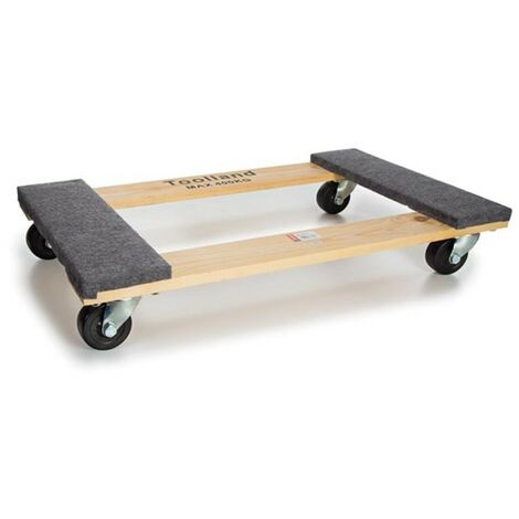 Toolland – Chariot d'atelier plateau roulant 76x46cm – Revêtement feutre antidérapant – 4 roues pivotantes en caoutchouc – Charge max 400 kg