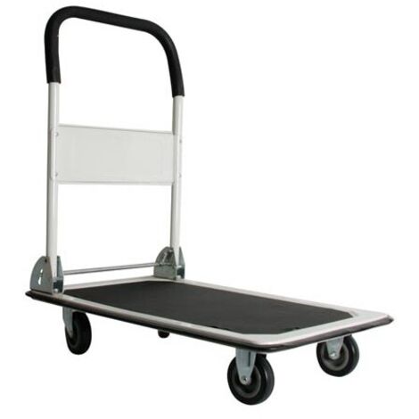 Toolland Chariot de transport, chariot plateforme, chariot à roulettes, chariot pliable, diable, manutention, surface antidérapante, acier, noir, charge maximale 150 kg