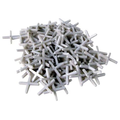 Toolland Croce per piastrelle, 100 pezzi, plastica, bianca, larghezza fuga 8 mm