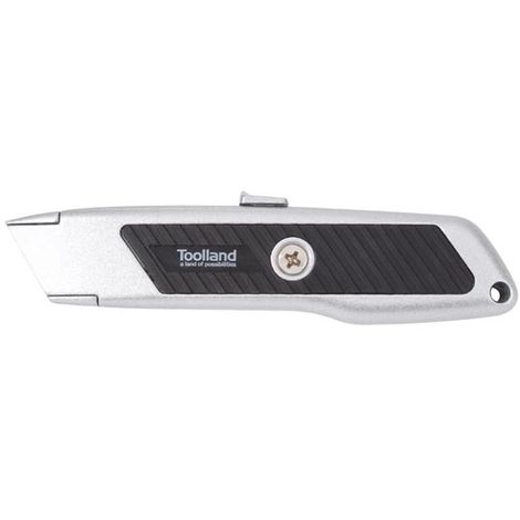 Toolland Cutter à lame rétracable, métal, adapté aux gauchers & droitiers