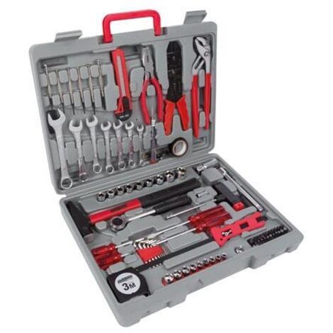 Toolland – Ensemble d'outils 555 pièces – Mallette de rangement compacte – Acier avec éléments en ABS – Poignée ergonomique – Pour chantiers humides