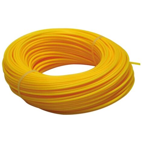 Toolland Fil pour coupe-bordure, nylon, jaune, 2 mm, 100 m