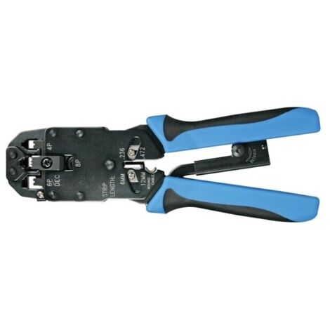 Toolland Outil de sertissage professionnel pour connecteurs modulaires, pour RJ45, RJ11 et plus encore