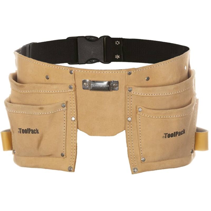 Double-Pouch Tool Belt Leather Regular 366.008 - Brown - Toolpack