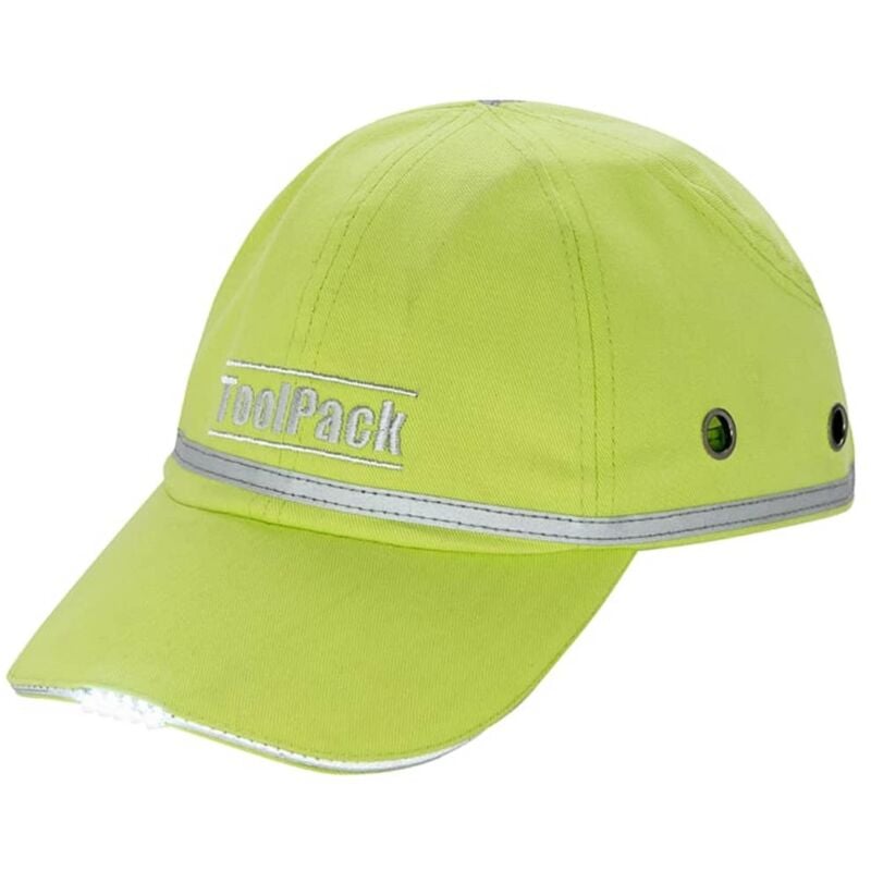 

Toolpack Gorra protectora de trabajo con LED verde lima - Verde