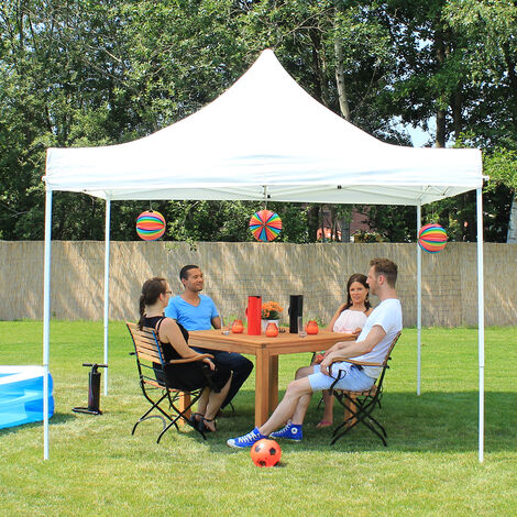 TOOLPORT 3x3m Gazebo plegable sin paneles laterales Gazebo plegable de acero Carpas de fiesta en el jardín blanco