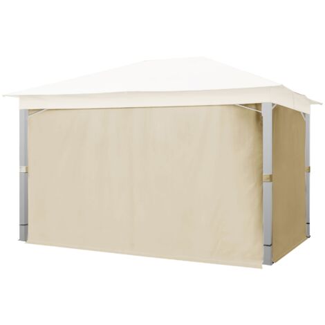 TOOLPORT 4 Seitenteile für Gartenpavillon Sunset Premium 3x4 m - Polyester ca. 180 g/m² - mit Reißverschluss - champagner