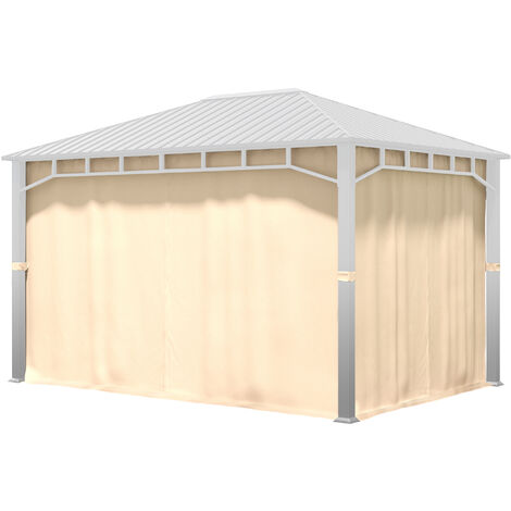 TOOLPORT 4 Seitenteile für Gartenpavillon Sunset Superior 3x4 m - Polyester ca. 180 g/m² - mit Reißverschluss - champagner