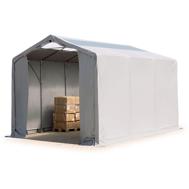 TOOLPORT 4x6m - 3.0m Sides PVC Industrial Tent with zipper entrance and skylights, PVC approx. 550g/m²