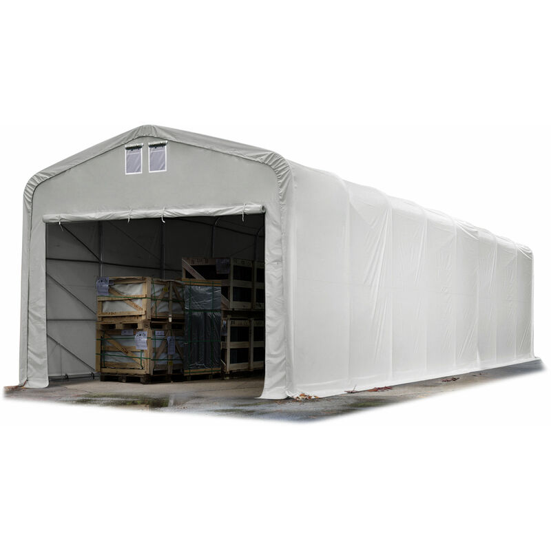 TOOLPORT 5x24m 2,7m Sides Commercial Storage Shelter, 4,1x2,5m Drive Through, PVC approx. 550g/m²