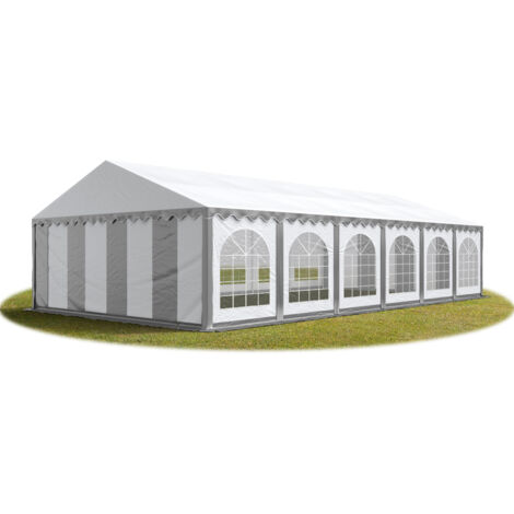 TOOLPORT 6x12m tente de réception, PVC 800 N anti-feu, H. 2m, gris-blanc