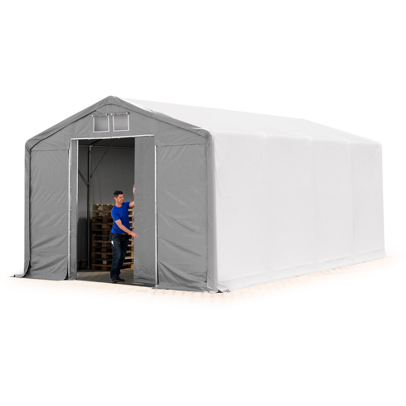 Profizelt24 - toolport 6x8m - 3.0m Sides pvc Industrial Tent with sliding door, pvc approx. 550g/m²