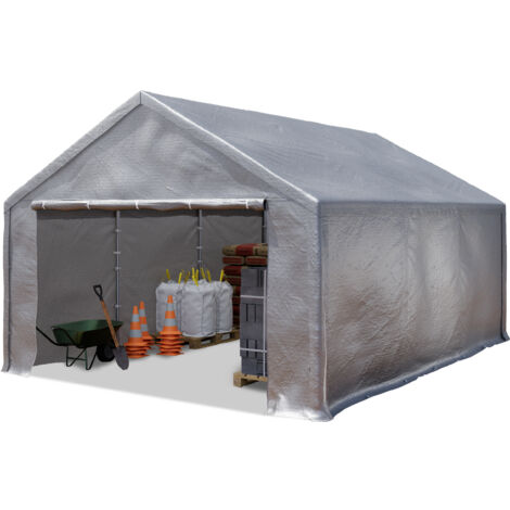 INTENT24 TOOLPORT Carpa almacén 3x6 m Carpa industrial Carpa almacenamiento Carpa garaje lona PE 350 N impermeable en gris