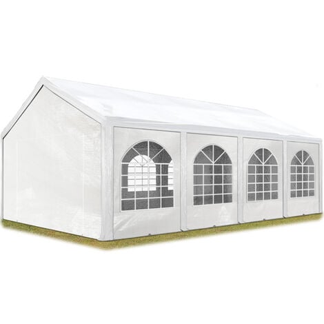 TOOLPORT Carpa de fiesta de alta calidad 4x8 m carpa para fiestas carpa de lona PE 450 N carpa de jardín carpa para fiestas blanca impermeable