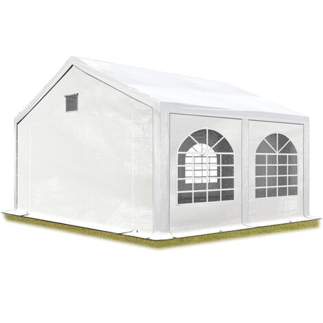 TOOLPORT Carpa para fiesta de alta calidad 3x4 m carpa de fiestas carpa de lona PE 500 N carpa de jardín carpa para fiestas blanca impermeable
