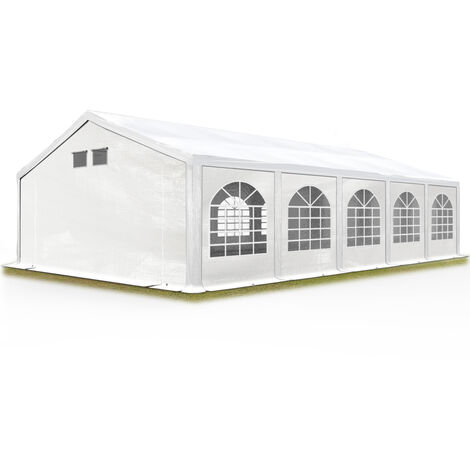 TOOLPORT Carpa para fiesta de alta calidad 5x10 m carpa de fiestas carpa de lona PE 500 N carpa de jardín carpa para fiestas blanca impermeable