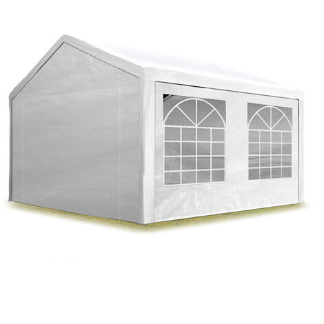 TOOLPORT Carpa para fiestas 3x3 m en blanco lona PE 350 N impermeable carpa para el jardín con protección UV