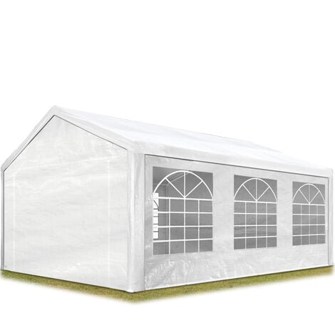 INTENT24 TOOLPORT Carpa para fiestas 4x6 m en blanco lona PE 350 N impermeable carpa para el jardín con protección UV