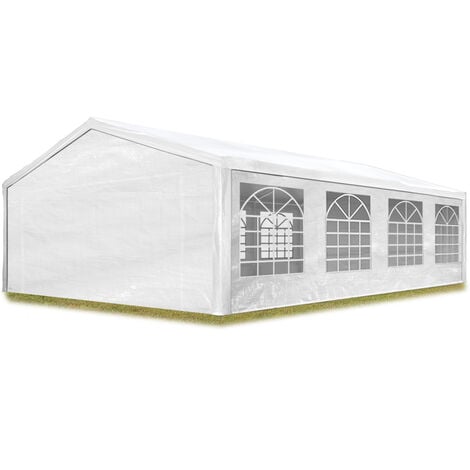 CARPASOL TOOLPORT Carpa para fiestas 4x8 m en blanco lona PE 350 N impermeable carpa para el jardín con protección UV