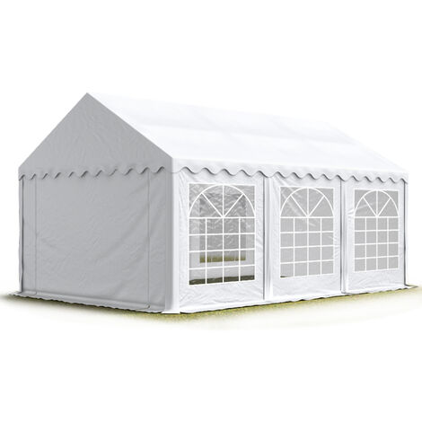TOOLPORT Carpa para fiestas carpa de fiesta 3x6 m - ignífugo carpa de pabellón de jardín lona PVC 700 N en blanco impermeable