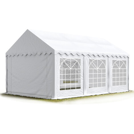 TOOLPORT Carpa para fiestas carpa de fiesta 4x6 m carpa de pabellón de jardín lona PVC 700 N en blanco impermeable