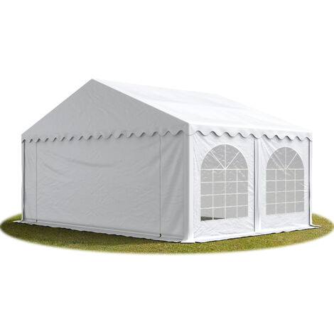 TOOLPORT Carpa para fiestas carpa de fiesta 5x5 m carpa de pabellón de jardín lona PVC 700 N en blanco impermeable