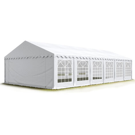 TOOLPORT Carpa para fiestas carpa de fiesta 6x12 m - ignífugo carpa de pabellón de jardín lona PVC 700 N en blanco impermeable