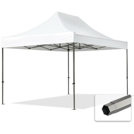TOOLPORT Faltzelt Partyzelt 3x4,5m - ohne Seitenteile PROFESSIONAL Dach 100% WASSERDICHT Faltpavillon Pavillon weiß