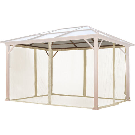 TOOLPORT Moskitonetz für Gartenpavillon Forest Deluxe 3x4 m - Polyester - Insektengitter mit Reißverschluss - champagner