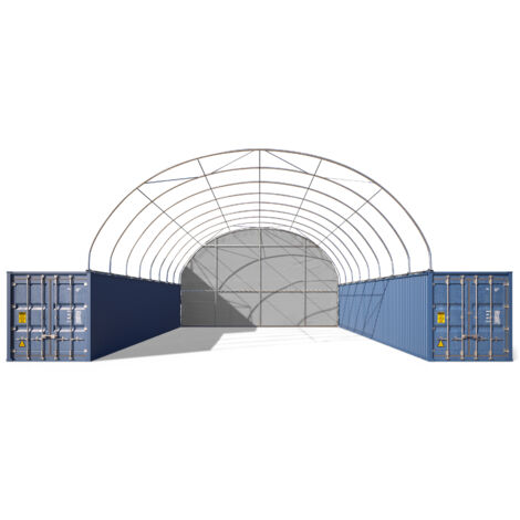 TOOLPORT Parete posteriore per copertura container 10m di larghezza – telone PRIMEtex 2300 in PVC, grigio