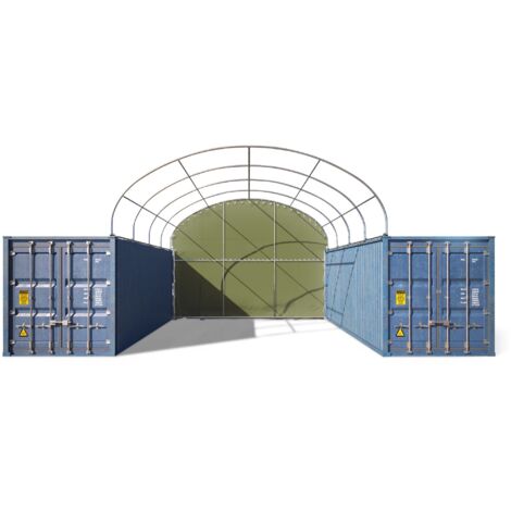 TOOLPORT Parete posteriore per copertura container 6m di larghezza – telone PRIMEtex 2300 in PVC, verde scuro
