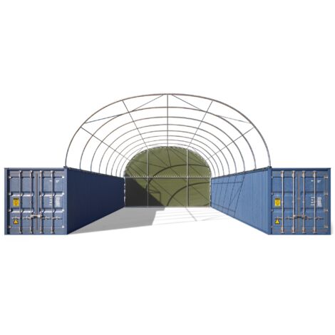 TOOLPORT Parete posteriore per copertura container 8m di larghezza – telone PRIMEtex 2300 in PVC, verde scuro