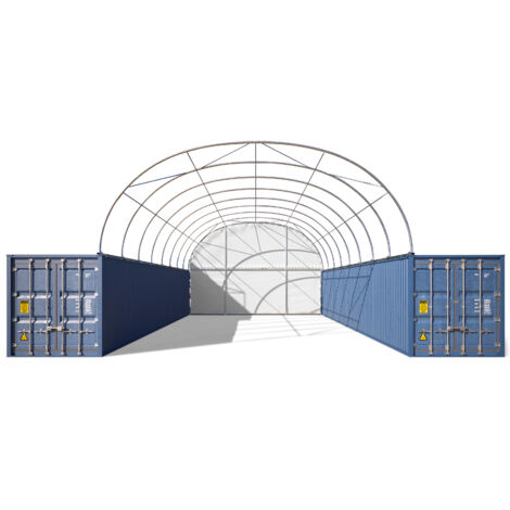 TOOLPORT Paroi arrière pour abri sur container, largeur 8m - Bâche PVC PRIMEtex 2300, blanc