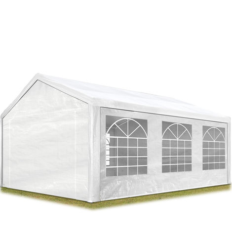 TOOLPORT Party Marquee 3x6 m in white 180 g/m² PE tarpaulin waterproof UV resistant Gazebo Garden Tent - white