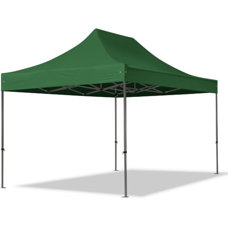 TOOLPORT PopUp Gazebo Party Tent 3x4,5m - without side panels PREMIUM 100% waterproof roof marquee dark green