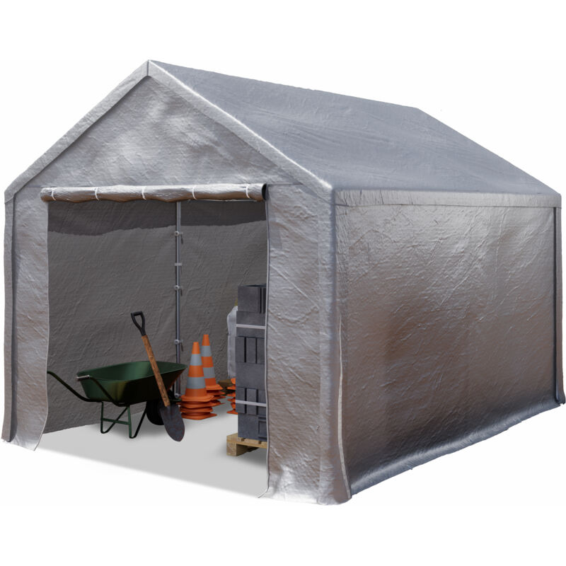 Toolport Storage Tent 3x4 M Industrial Tent Shelter Garage Tent Pe Tarpaulin 350 N Waterproof Grey