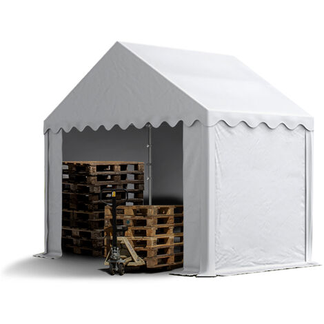 TOOLPORT Tendone deposito 3x2 m PVC 700 N bianco impermeabile tenda capannone tenda di stoccaggio